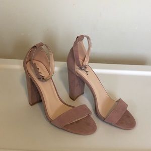 Desert rose suede heels